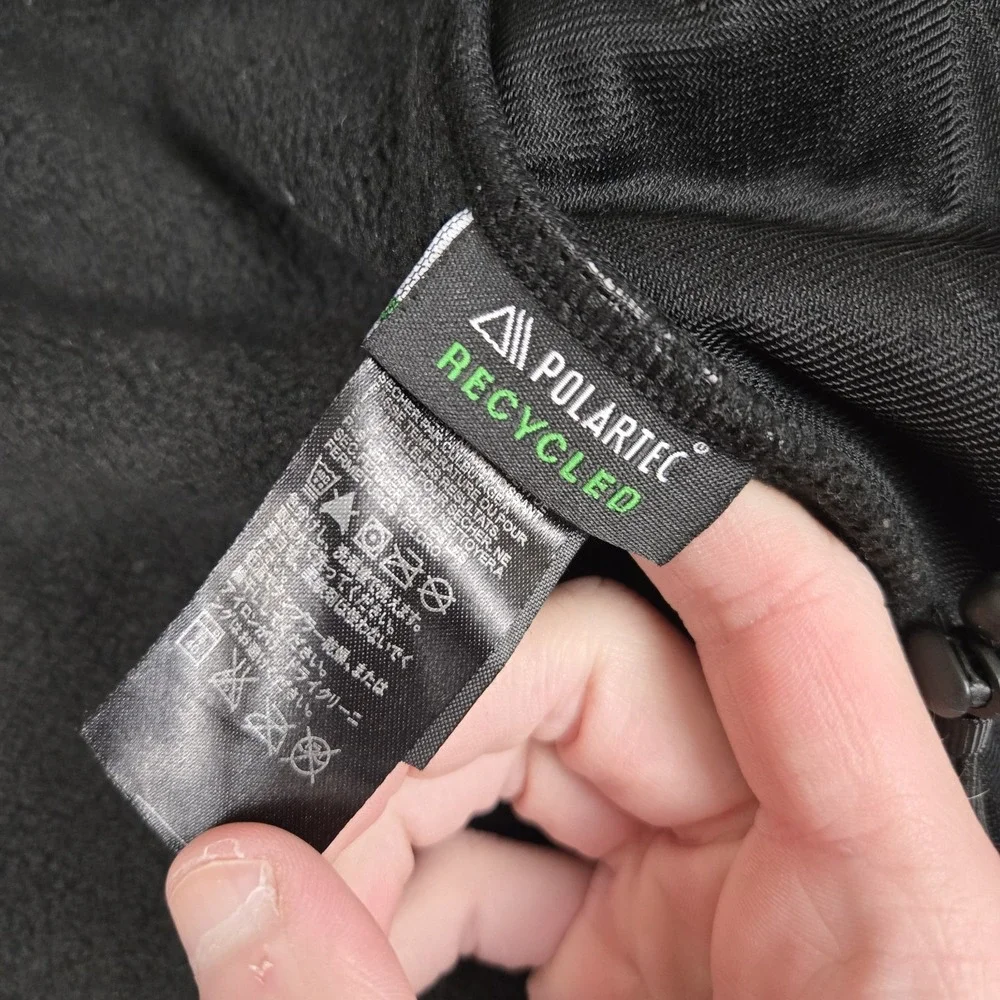 The North Face Vest Mens Large Denali Full Zip Fleece Black Polartec EUC